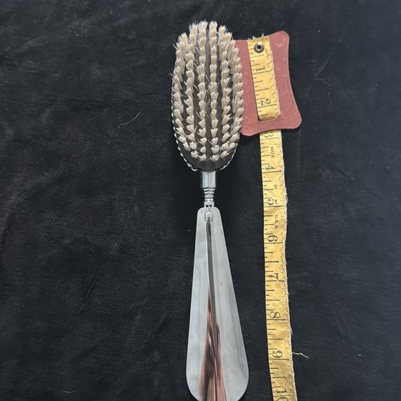 Shoe Horn Clothes Brush Swank expanding stainless combo Travel vintage1960' RARE - Picture 5 of 9